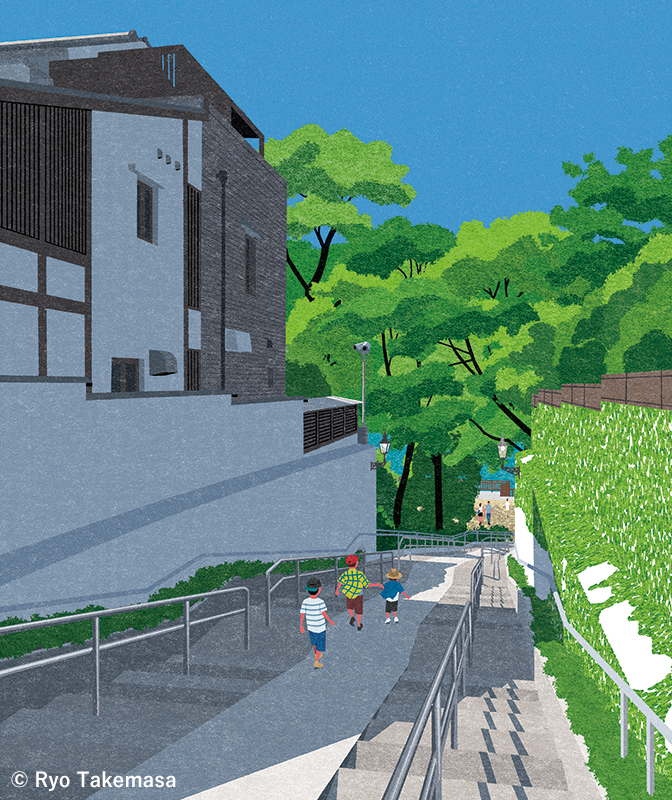 吉祥寺南町(井の頭公園へ続くスロープ)