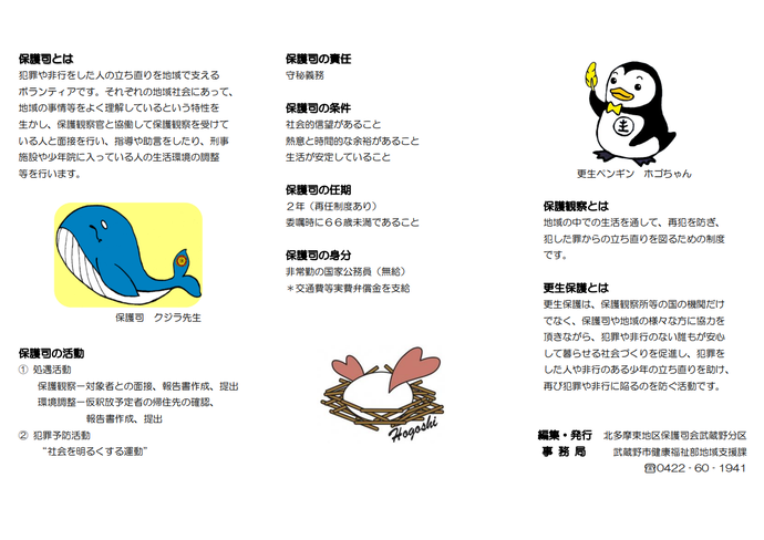 北多摩東地区保護司会武蔵野分区保護司リーフレット（裏面）