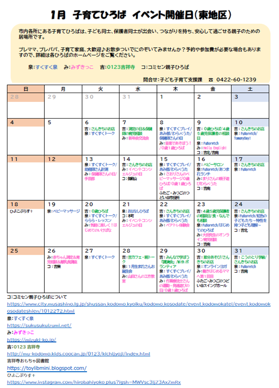 1月東地区イベント