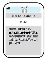 イラスト：SMS受信イメージ