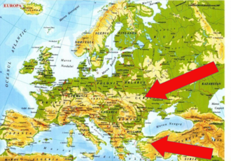 欧州とルーマニアの地図の画像