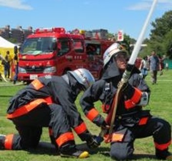 放水訓練の写真