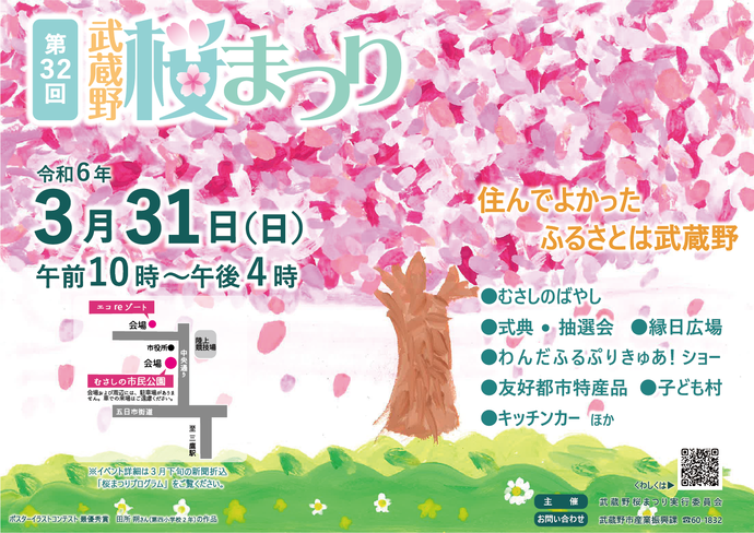 第32回武蔵野桜まつりの最優秀作品を使用したポスター
