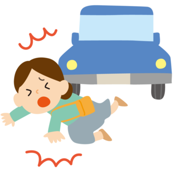 イラスト：車と歩行者の事故の様子