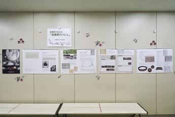 武蔵野うどんの紹介パネル展示の写真