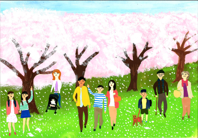 第34階武蔵野桜まつり ポスターイラストコンテスト 佳作作品です