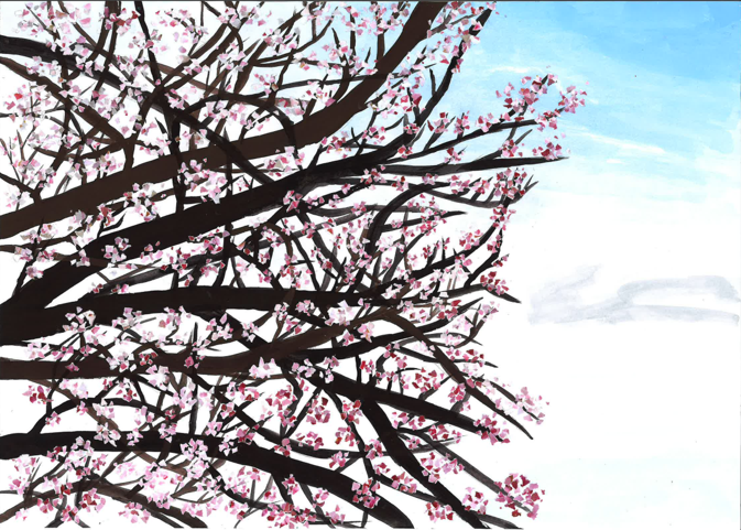 第34階武蔵野桜まつり ポスターイラストコンテスト 優秀賞作品です