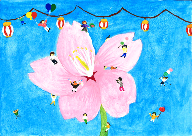 第34階武蔵野桜まつり ポスターイラストコンテスト 佳作作品です