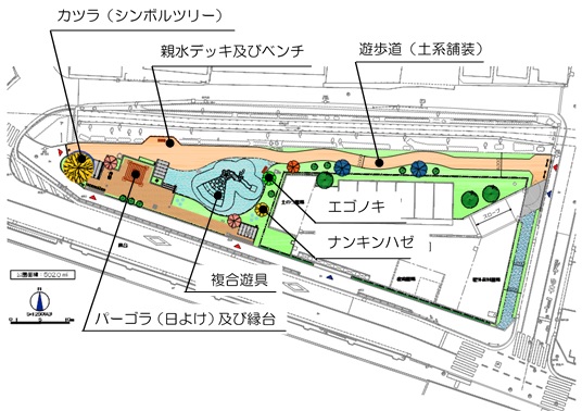 千川さんかく公園の平面図