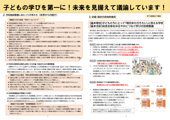 リーフレットvol.10裏面：子どもの学びを第一に！未来を見据えて議論しています！