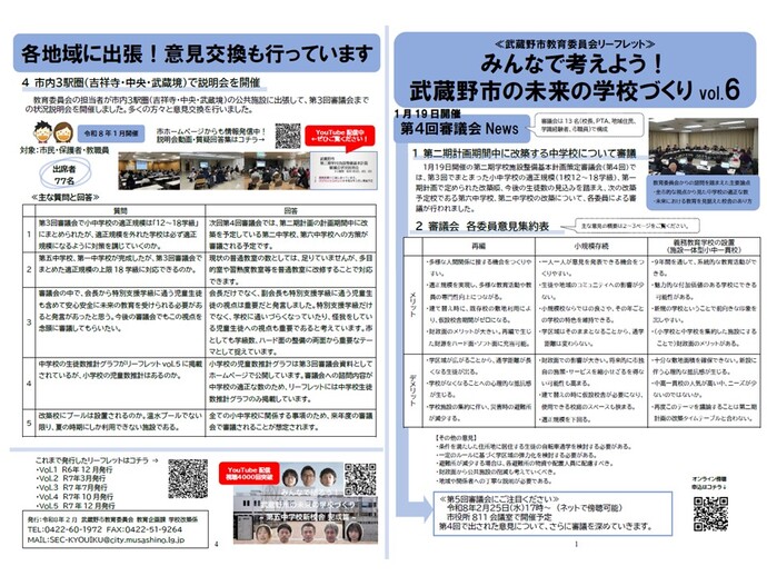 みんなで考えよう！武蔵野市の未来の学校づくりvol.6 各地域に出張！意見交換も行っています
