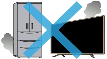 電気製品にバツ印のイラスト