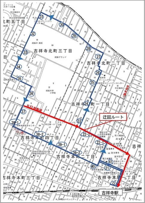 迂回ルート地図