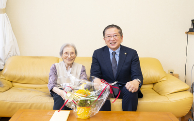 9月5日 土曜日 長寿高齢者訪問の写真