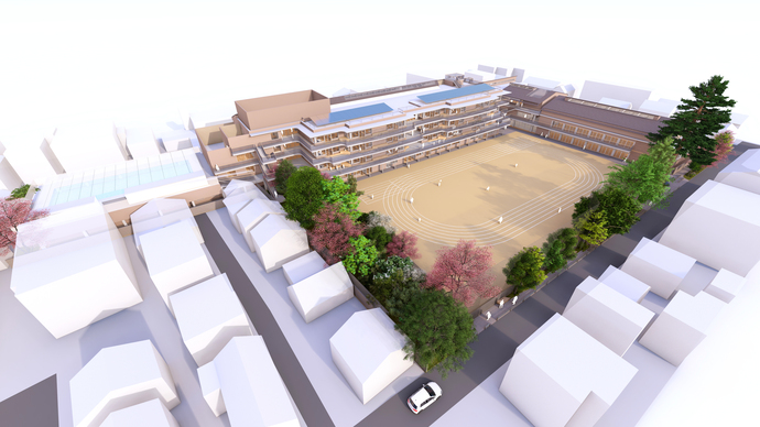 第五小学校の完成予想図