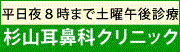 平日夜8時まで土曜午後診療 杉山耳鼻科クリニック（外部リンク・新しいウインドウで開きます）